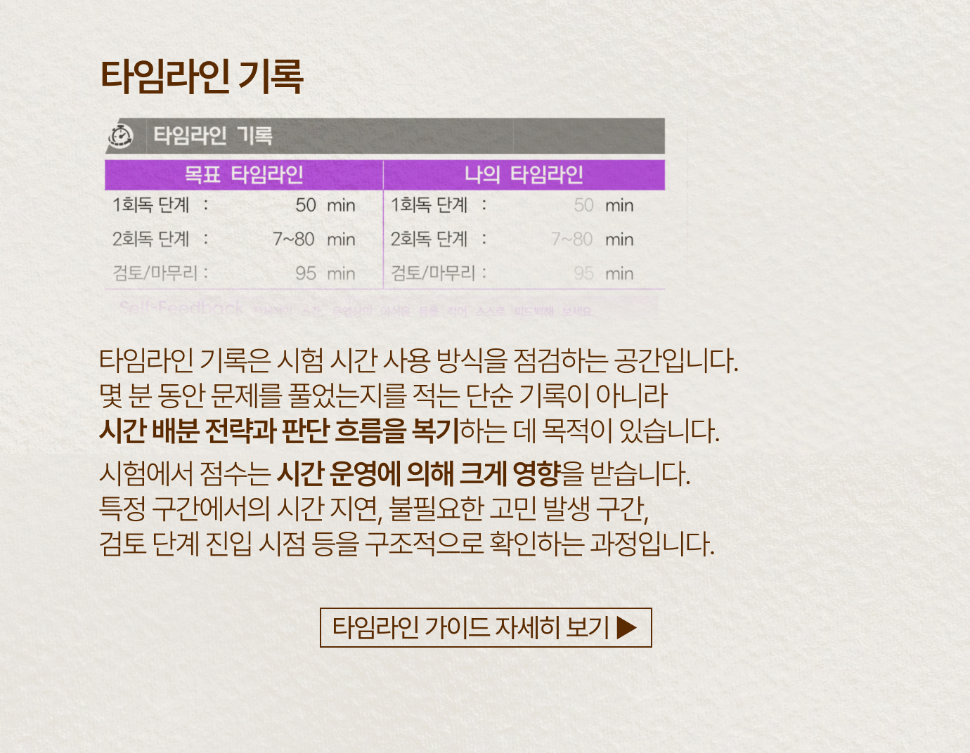 타임라인 기록: 타임라인 가이드 자세히 보기